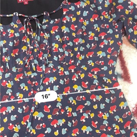 STAUD Mushroom Print Long Sleeve Maxi  Dress 10 - Picture 10 of 14